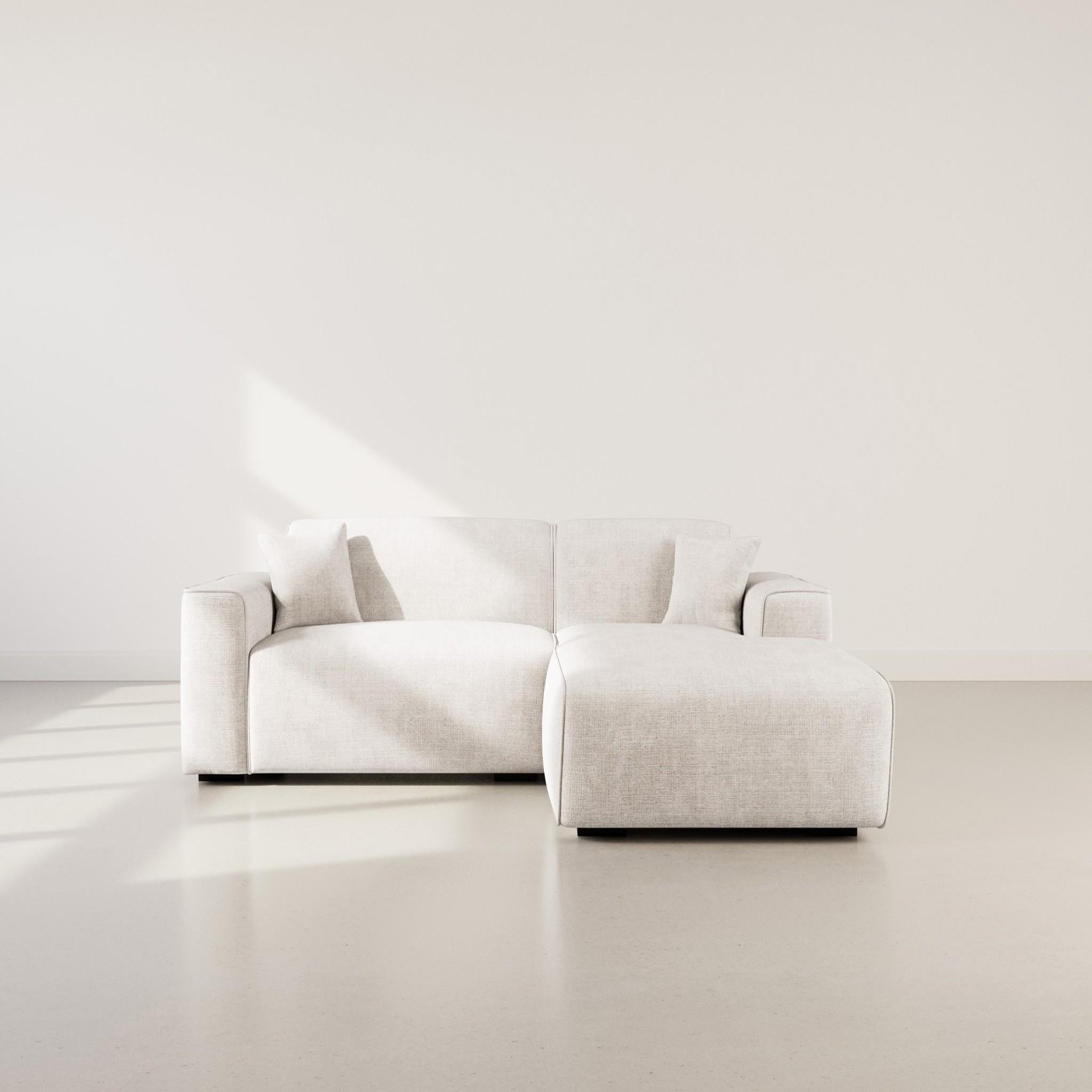 Voir la diapositive 4 : BEST MOBILIER Lison - canapé d'angle droit 4 places en velours texturé