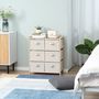 Voir la diapositive 2 : HOMCOM Commode 6 tiroirs tissu polyester beige dim. 59L x 28l x 70H cm bois sapin