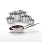 ELO Lot Poêles 28/32 cm & Faitouts 12/14/16/20/24 cm Elo Bistro Line