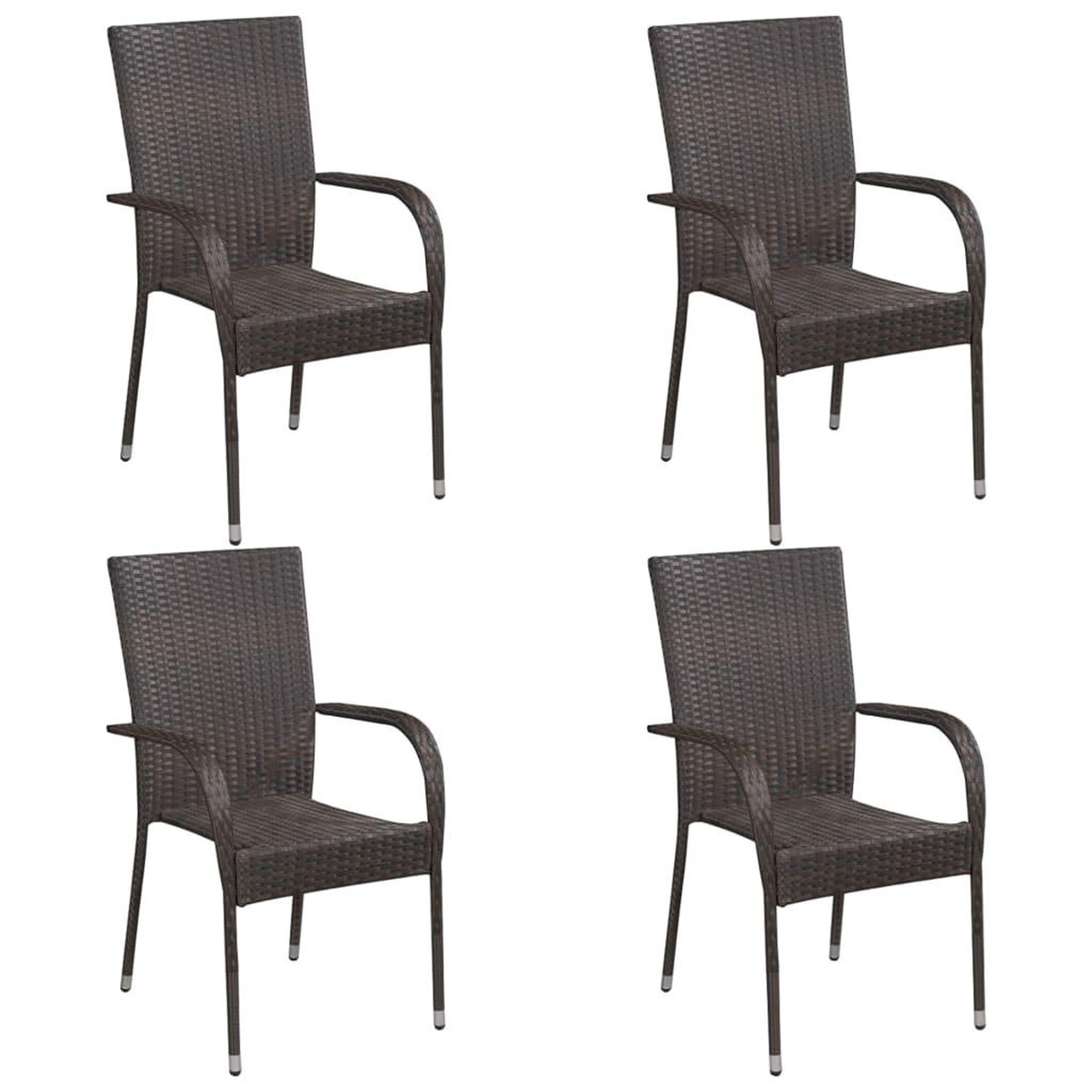 Voir la diapositive 2 : VIDAXL Ensemble a manger de jardin 5pcs Resine tressee Marron