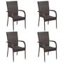Voir la diapositive 2 : VIDAXL Ensemble a manger de jardin 5pcs Resine tressee Marron