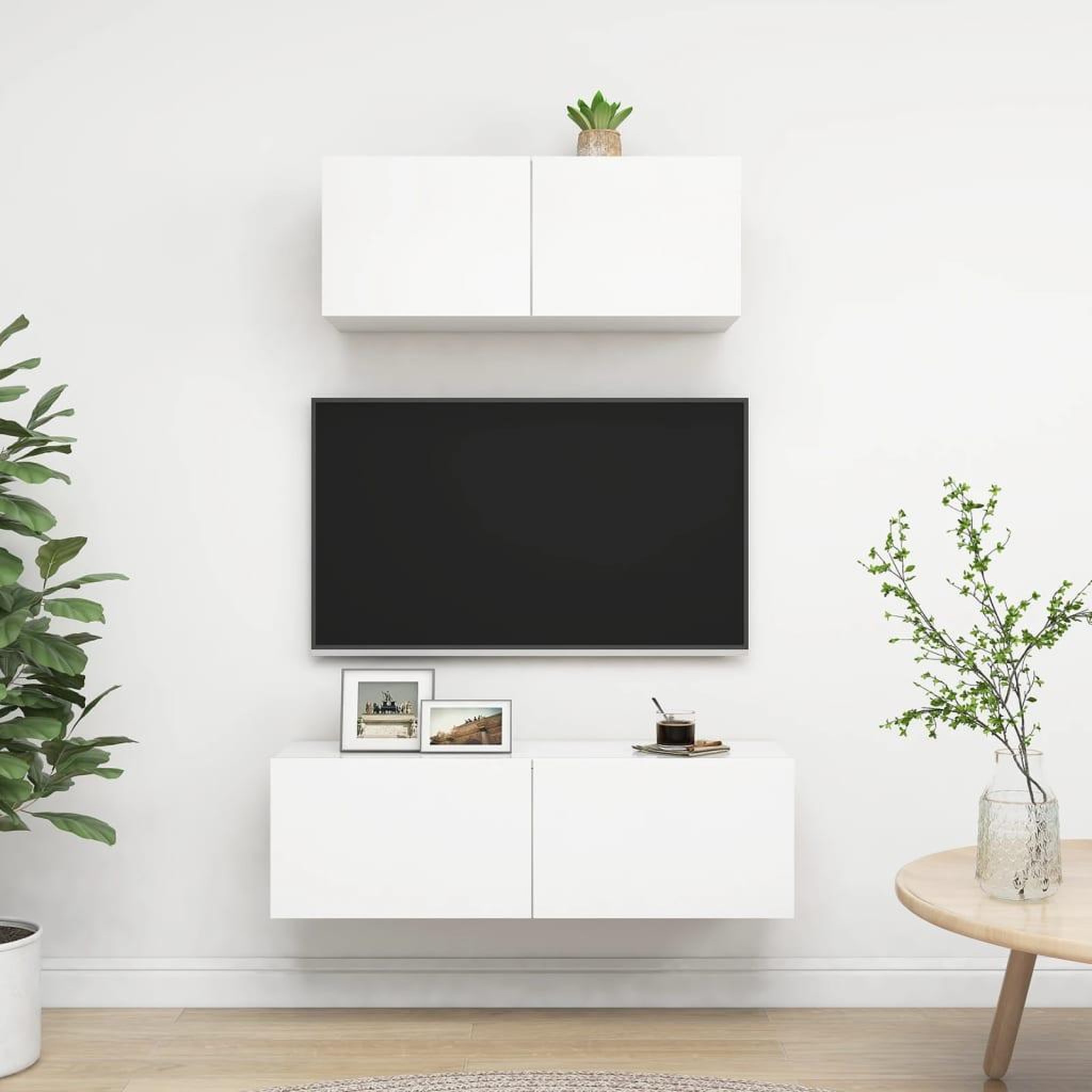 Voir la diapositive 1 : VIDAXL Ensemble de meubles TV 2 pcs Blanc Bois d'ingenierie