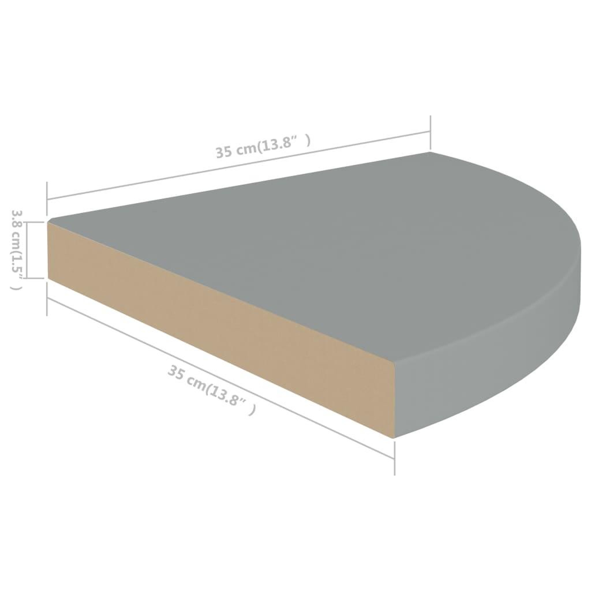 Voir la diapositive 6 : VIDAXL Etageres d'angle flottantes 4 pcs gris 35x35x3,8 cm MDF