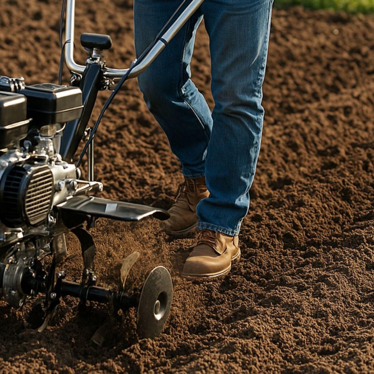 Lamborghini Motoculteur thermique 7CV 4T 202Cm3 Silencieux et sans vibrations Jeux de fraises + 2 disques Lamborghini