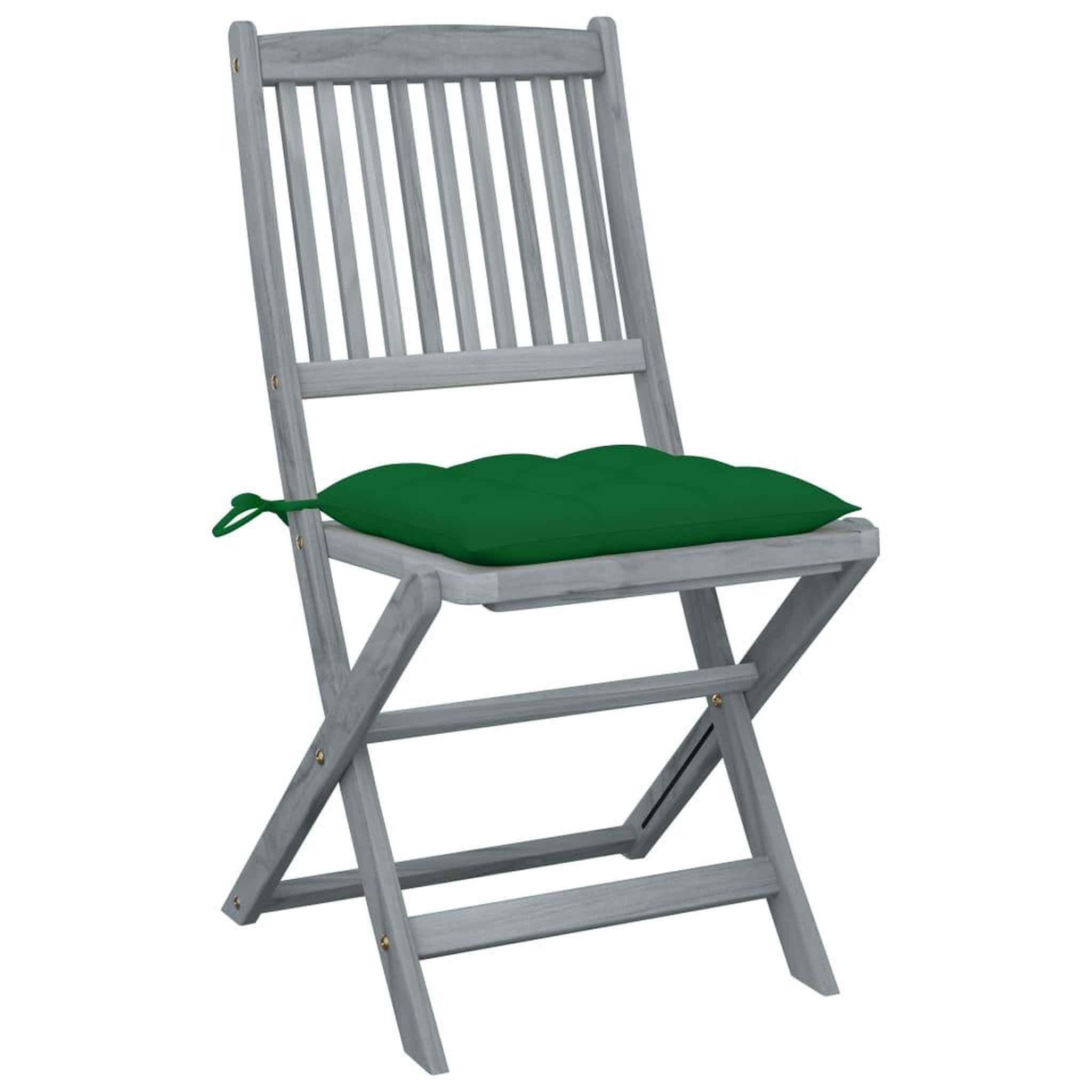 Voir la diapositive 2 : VIDAXL Chaises pliables d'exterieur lot de 4 et coussins Bois d'acacia