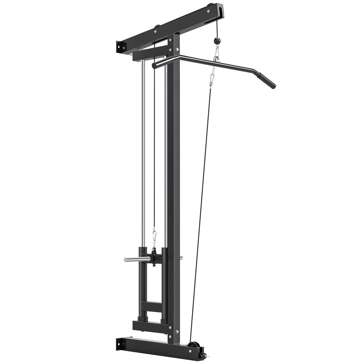 HOMCOM Lat pulldown machine poulie haute et basse - home lat machine murale - charge par disques