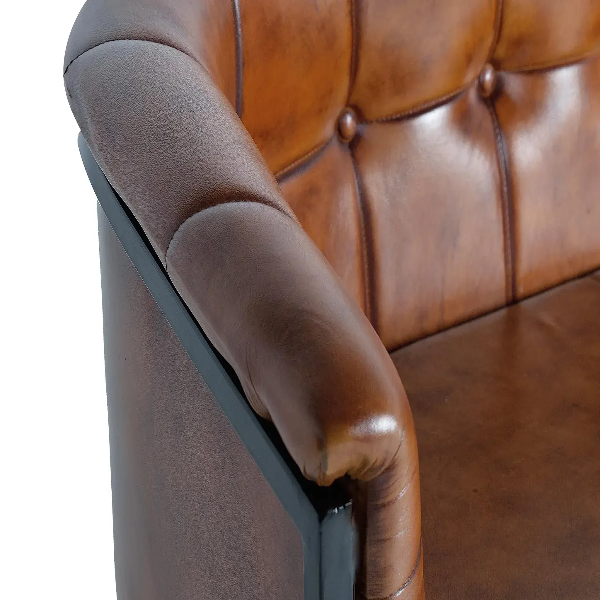Voir la diapositive 5 : GINER Y COLOMER SL Canapé en cuir 115cm style industriel vintage (tipo chester)