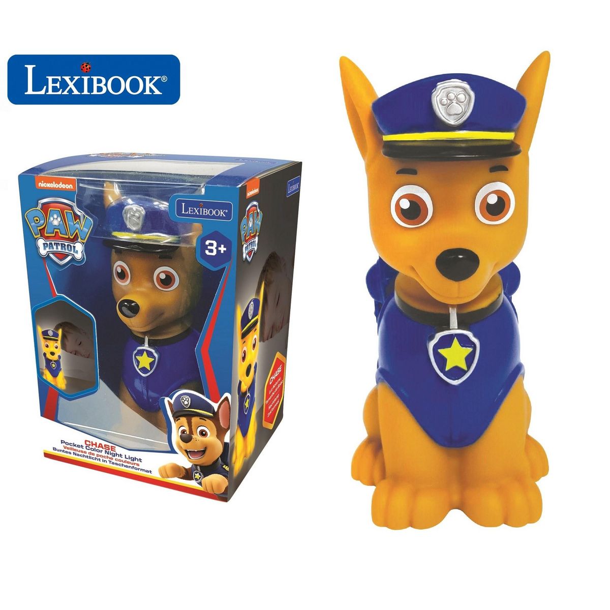Lexibook Veilleuse en 3D avec variation de couleurs Pat Patrouille Chase