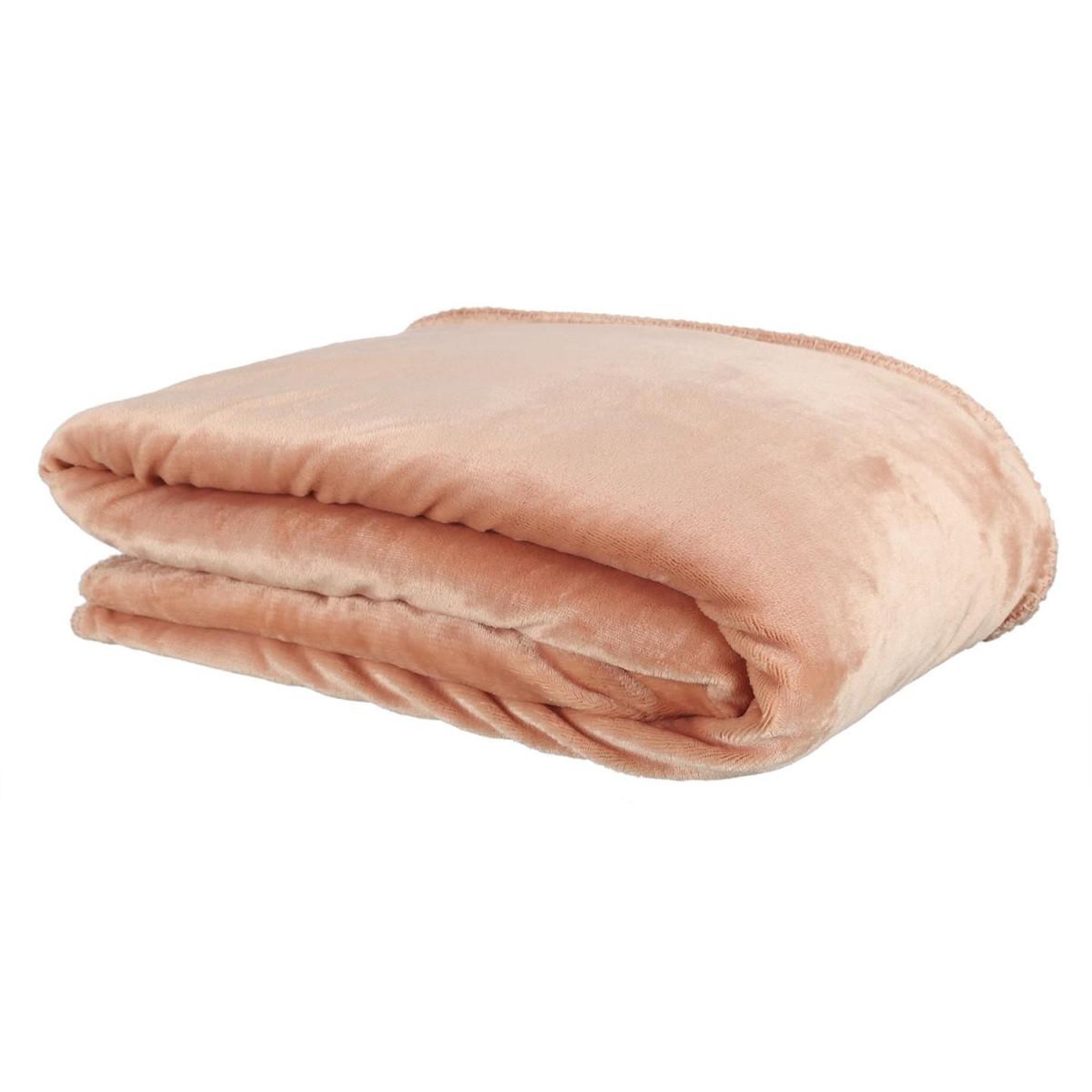 The Home Deco Factory Plaid déco  flanelle sherpa  140x200cm corail