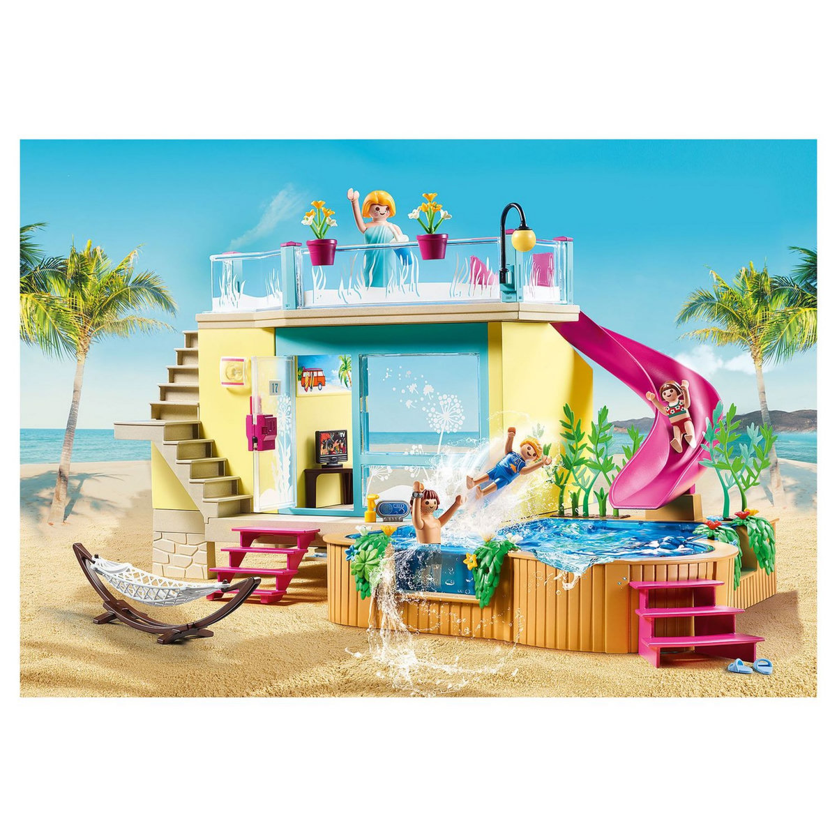 PLAYMOBIL 70435 - Family Fun - Bungalow avec piscine