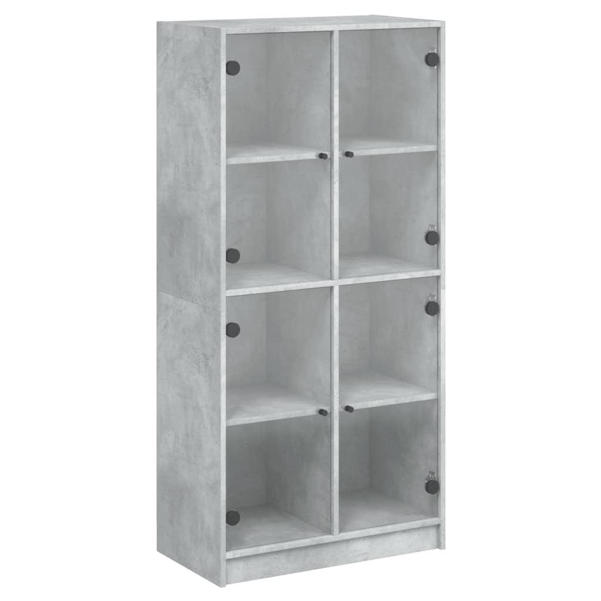 Voir la diapositive 2 : VIDAXL Buffet haut avec portes gris beton 68x37x142 cm bois ingenierie