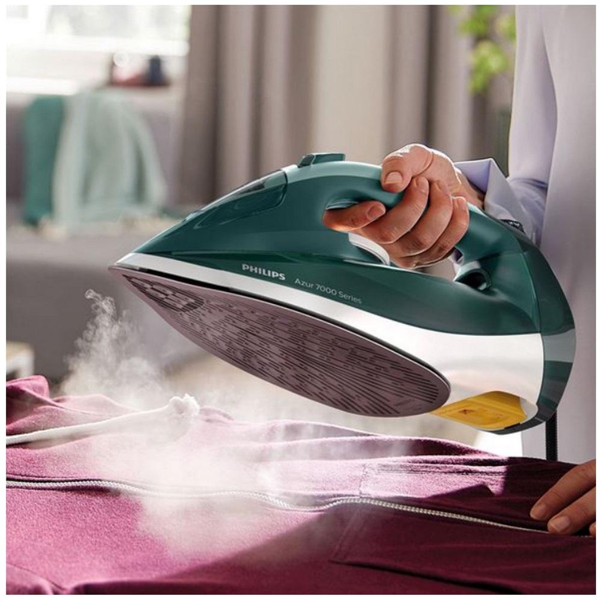 Voir la diapositive 3 : Philips Fer à repasser vapeur 2800w 50g/mn vert - dst7031/70