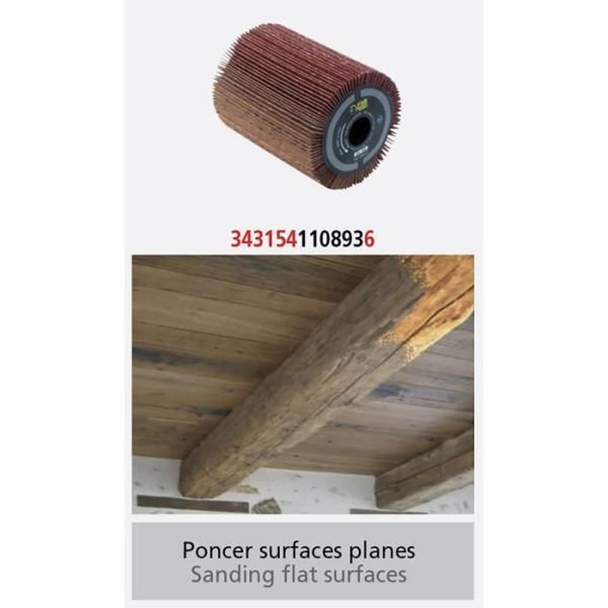 Voir la diapositive 3 : Fartools Brosse a lamelles abrasives pour poncer le bois ou le métal - FARTOOLS REX80 - Ø80mm - L 100mm - Grain A80