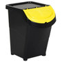 Voir la diapositive 2 : VIDAXL Poubelles empilables avec couvercles 3 pcs noir PP 120 L