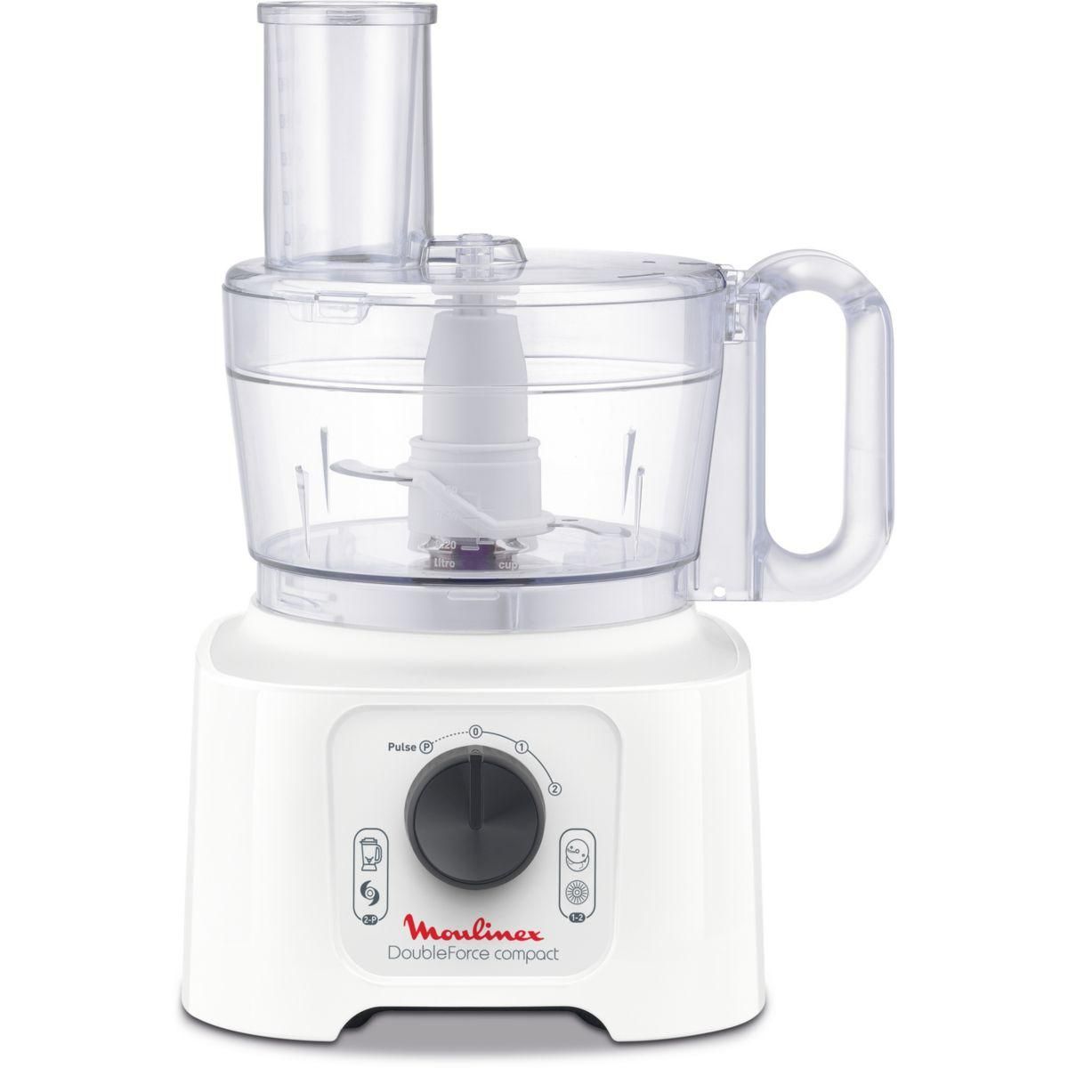 MOULINEX Robot multifonction FP542111 Double force compact blanc
