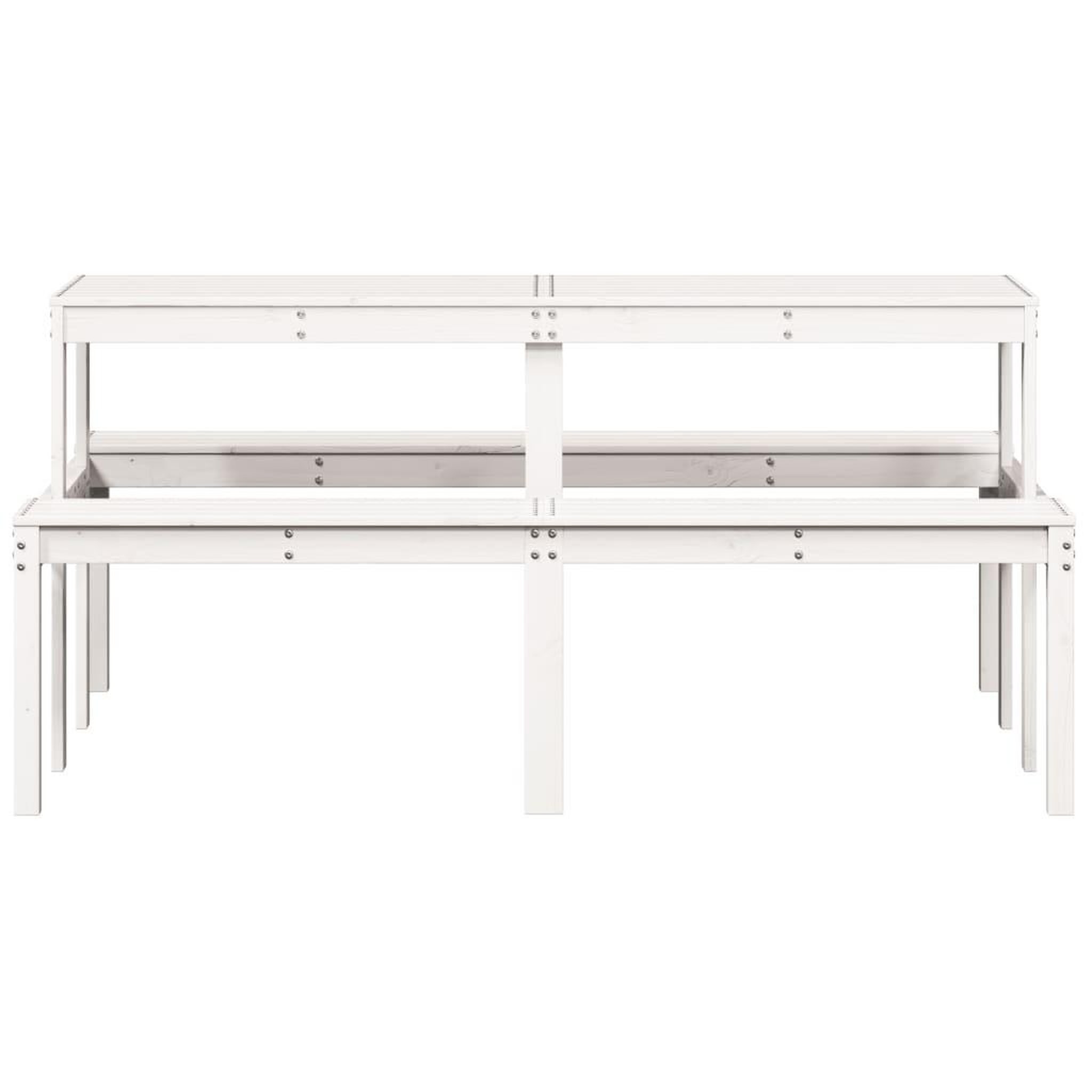 Voir la diapositive 4 : VIDAXL Table de pique-nique blanc 160x134x75 cm bois massif de pin