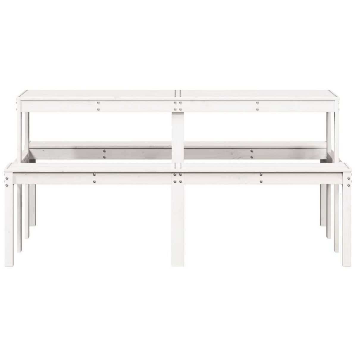 VIDAXL Table de pique-nique blanc 160x134x75 cm bois massif de pin