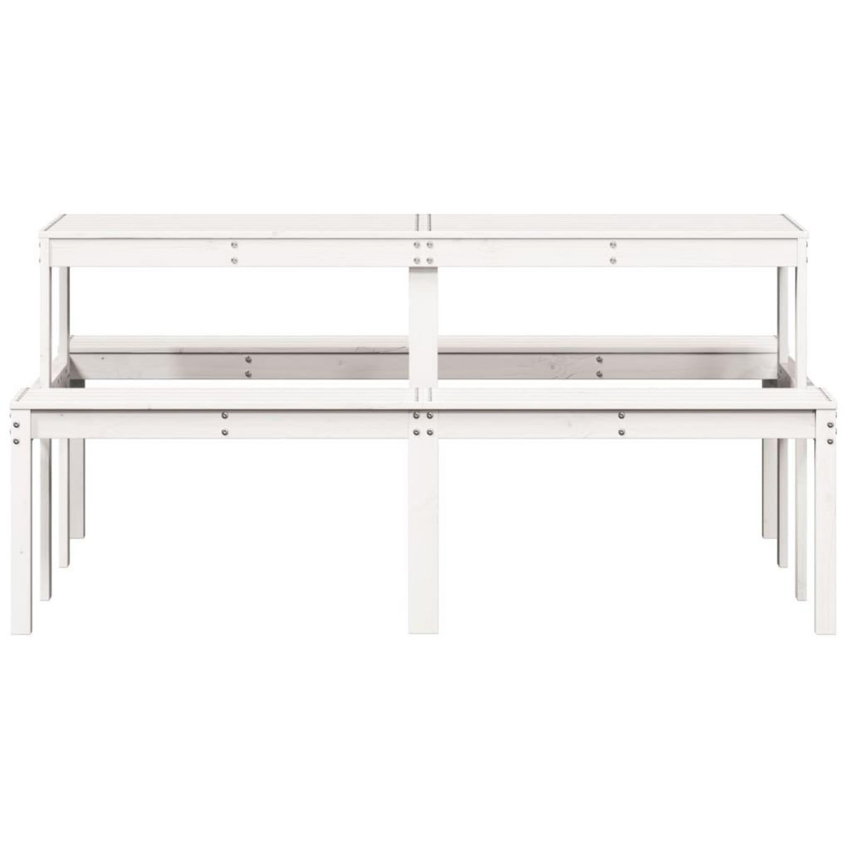 VIDAXL Table de pique-nique blanc 160x134x75 cm bois massif de pin