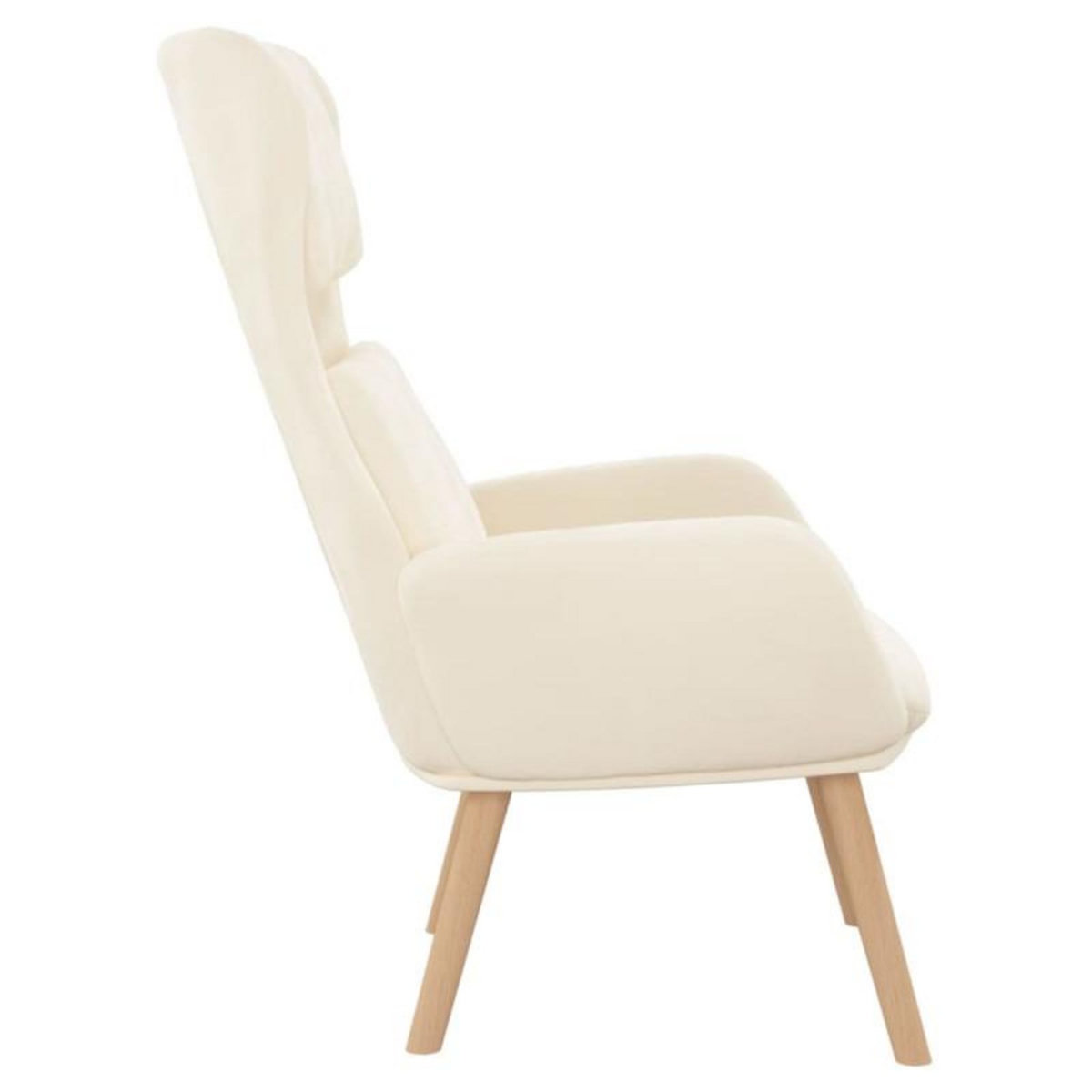 VIDAXL Chaise de relaxation Blanc crème Velours