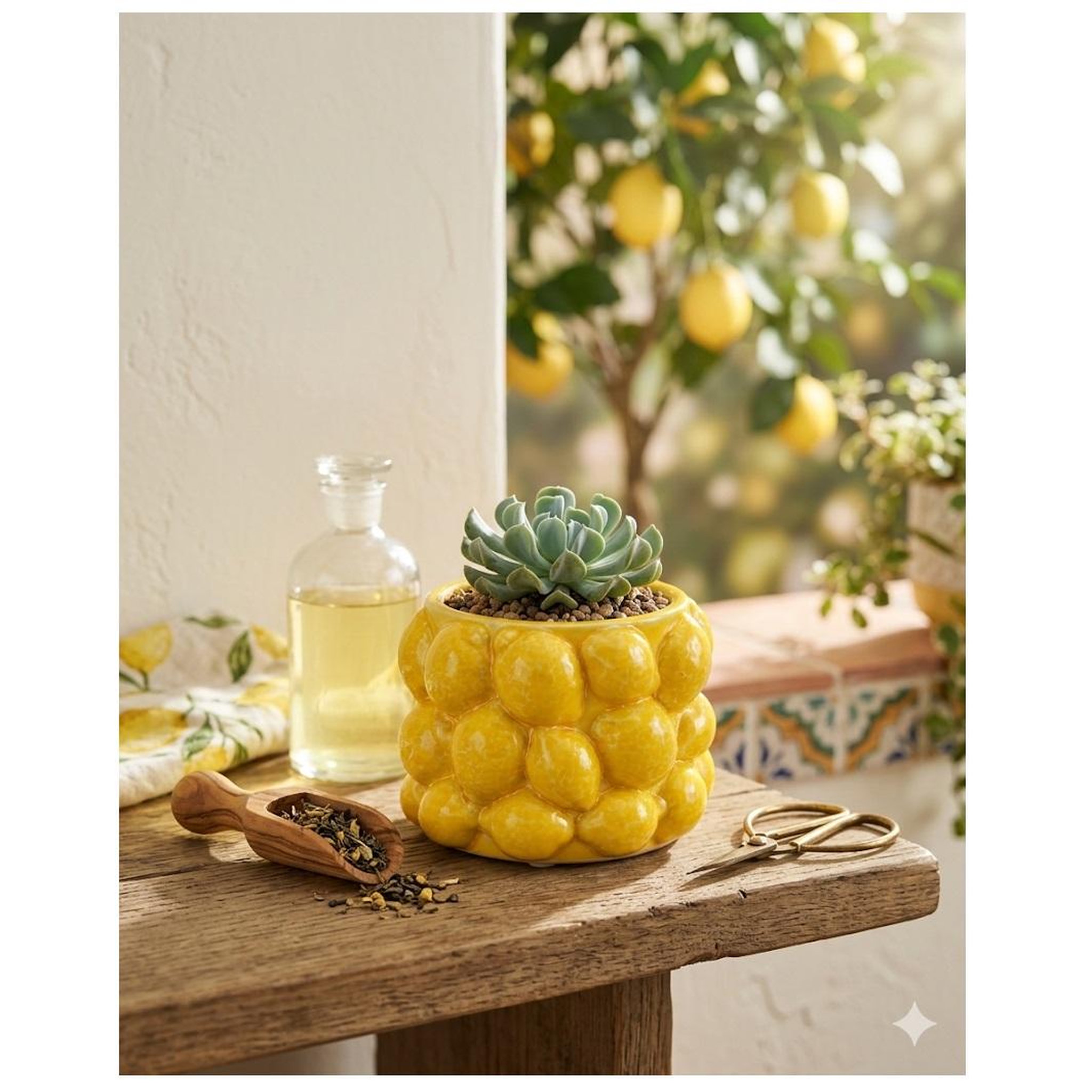 Voir la diapositive 2 : Eden Pot de fleurs citron en céramique