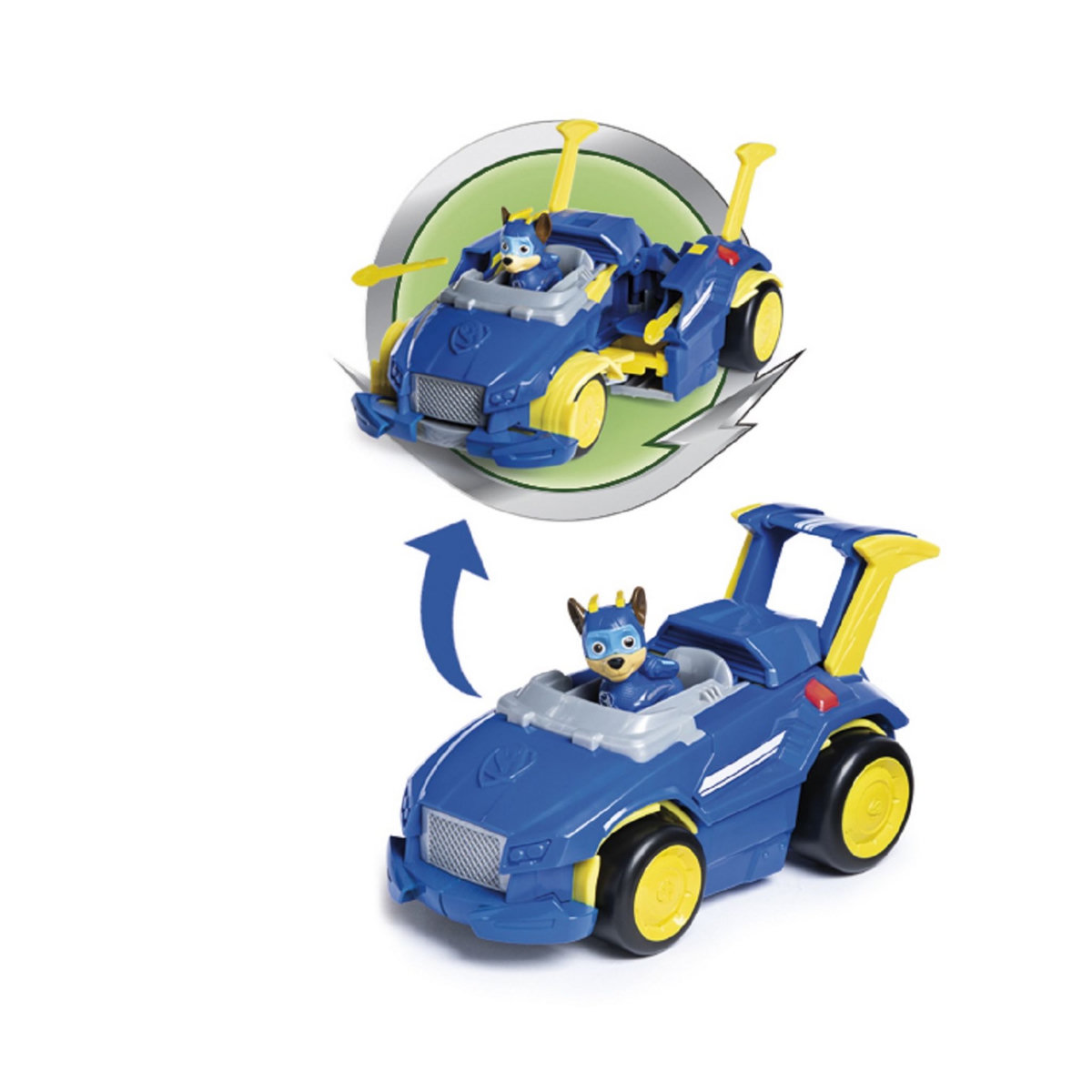 SPIN MASTER Véhicule transformable super charged mighty pups Chase's  - Pat'Patrouille