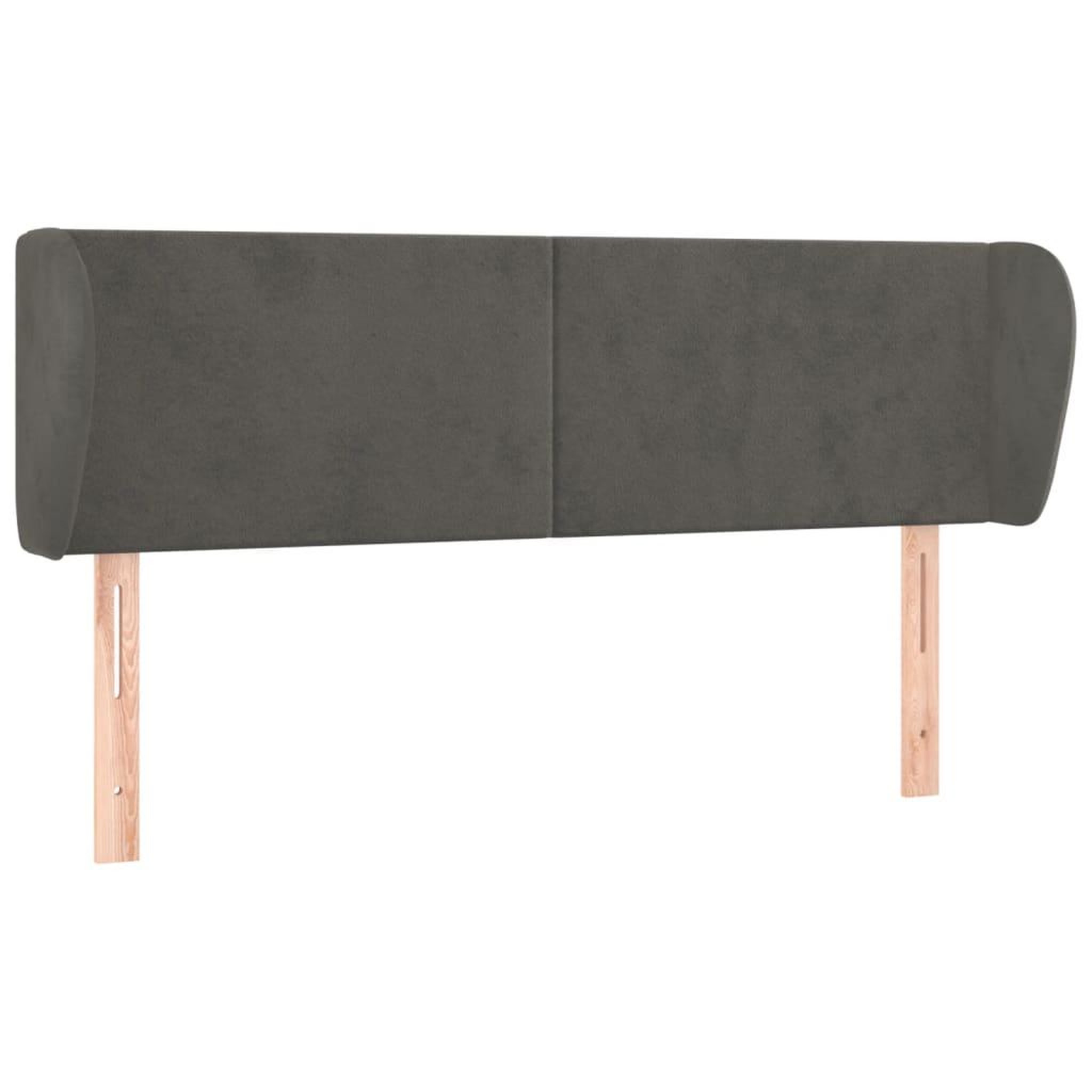 Voir la diapositive 2 : VIDAXL Tete de lit avec oreilles Gris fonce 147x23x78/88 cm Velours