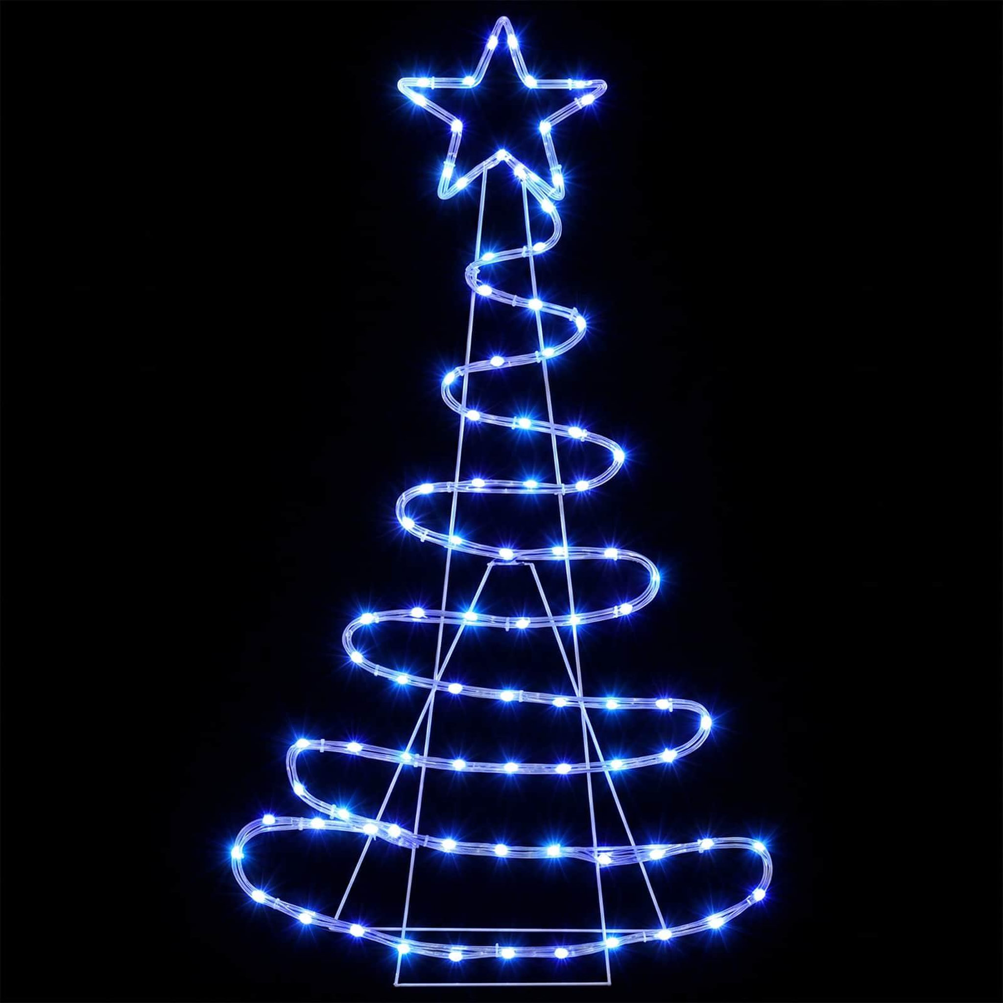 Voir la diapositive 5 : VIDAXL Sapin de Noël LED LOVIISA 100 LED Bleu 51 x 99 cm