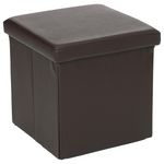 ATMOSPHERA Pouf carré Pliant - PVC. Coloris disponibles : Gris, Noir