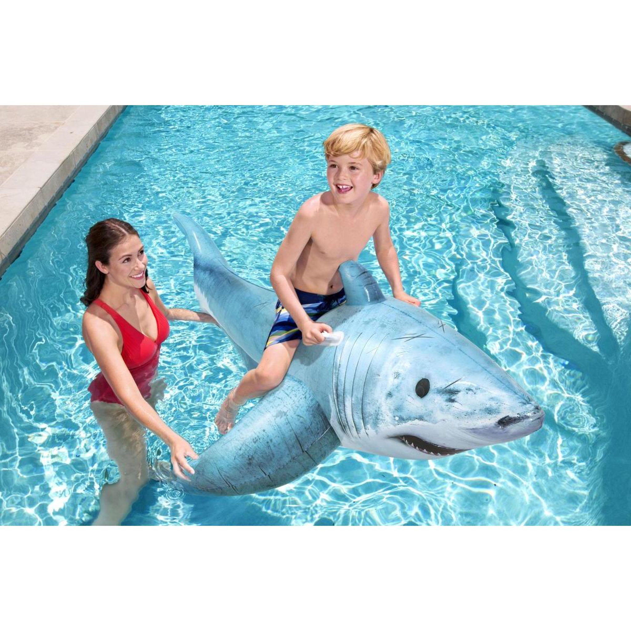 Voir la diapositive 2 : BESTWAY Chevauchable requin réaliste  41405 1.83m x 1.02m