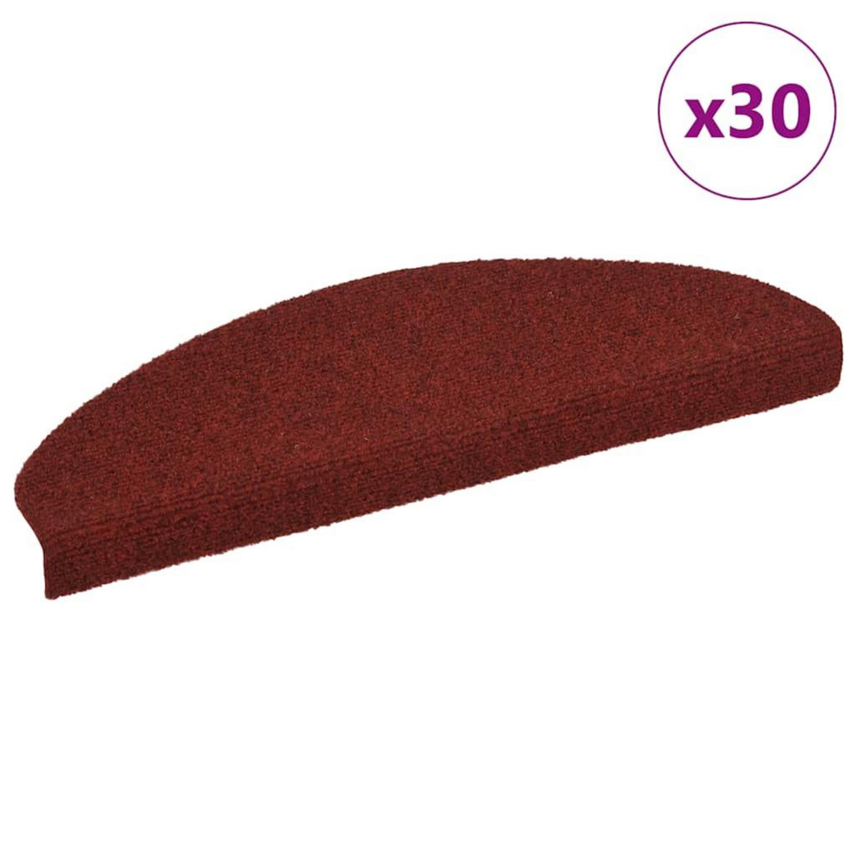 VIDAXL Tapis d'escalier autocollants 30 pcs rouge 65x21x4 cm