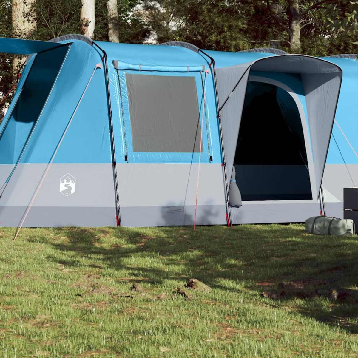 VIDAXL Tente de camping tunnel 4 personnes bleu impermeable