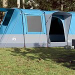 VIDAXL Tente de camping tunnel 4 personnes bleu impermeable