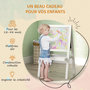 Voir la diapositive 6 : HOMCOM Tableau enfant double face - chevalet enfant - tableau blanc magnétique, tableau noir à craie - 2 paniers rangements - MDF blanc