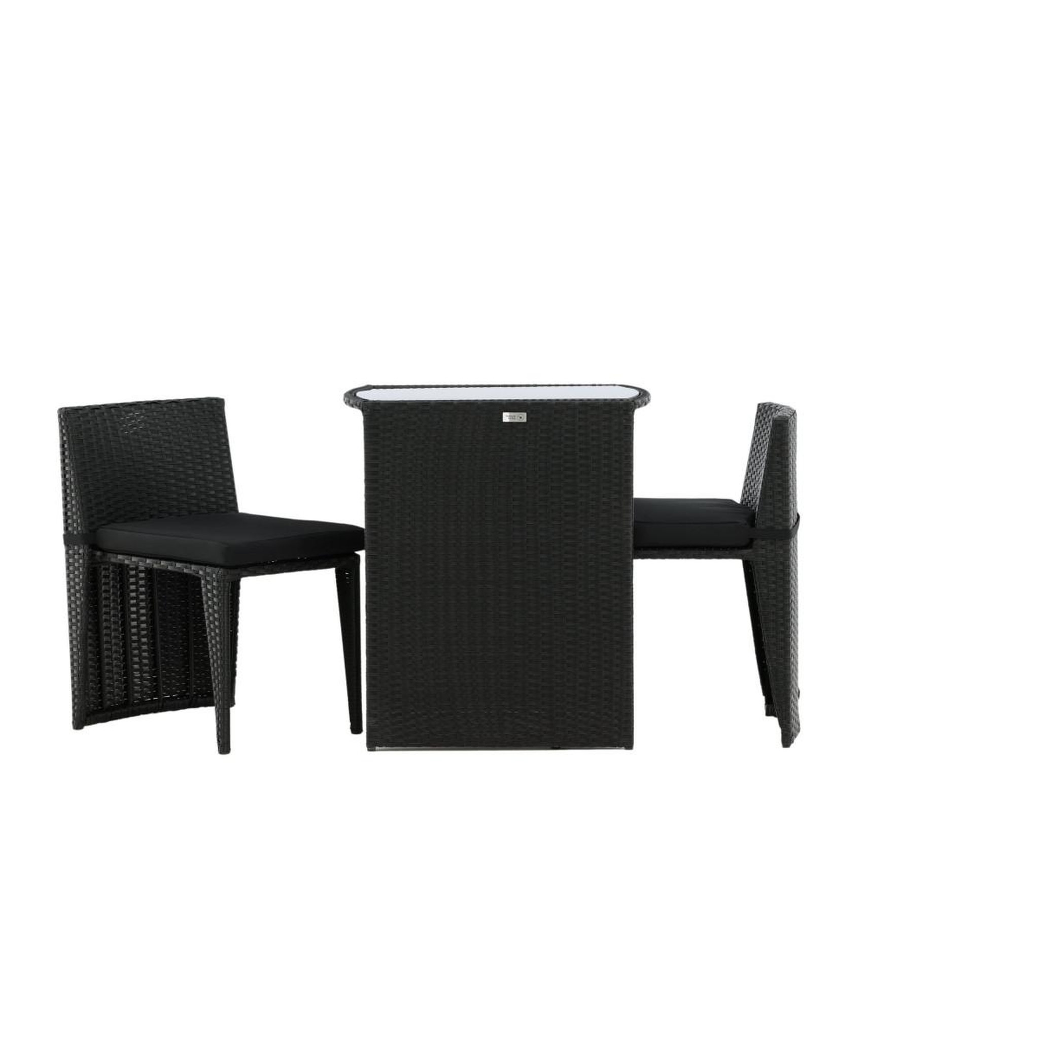 Voir la diapositive 2 : Paris Prix Ensemble table de jardin & 2 chaises  savanna  75cm noir