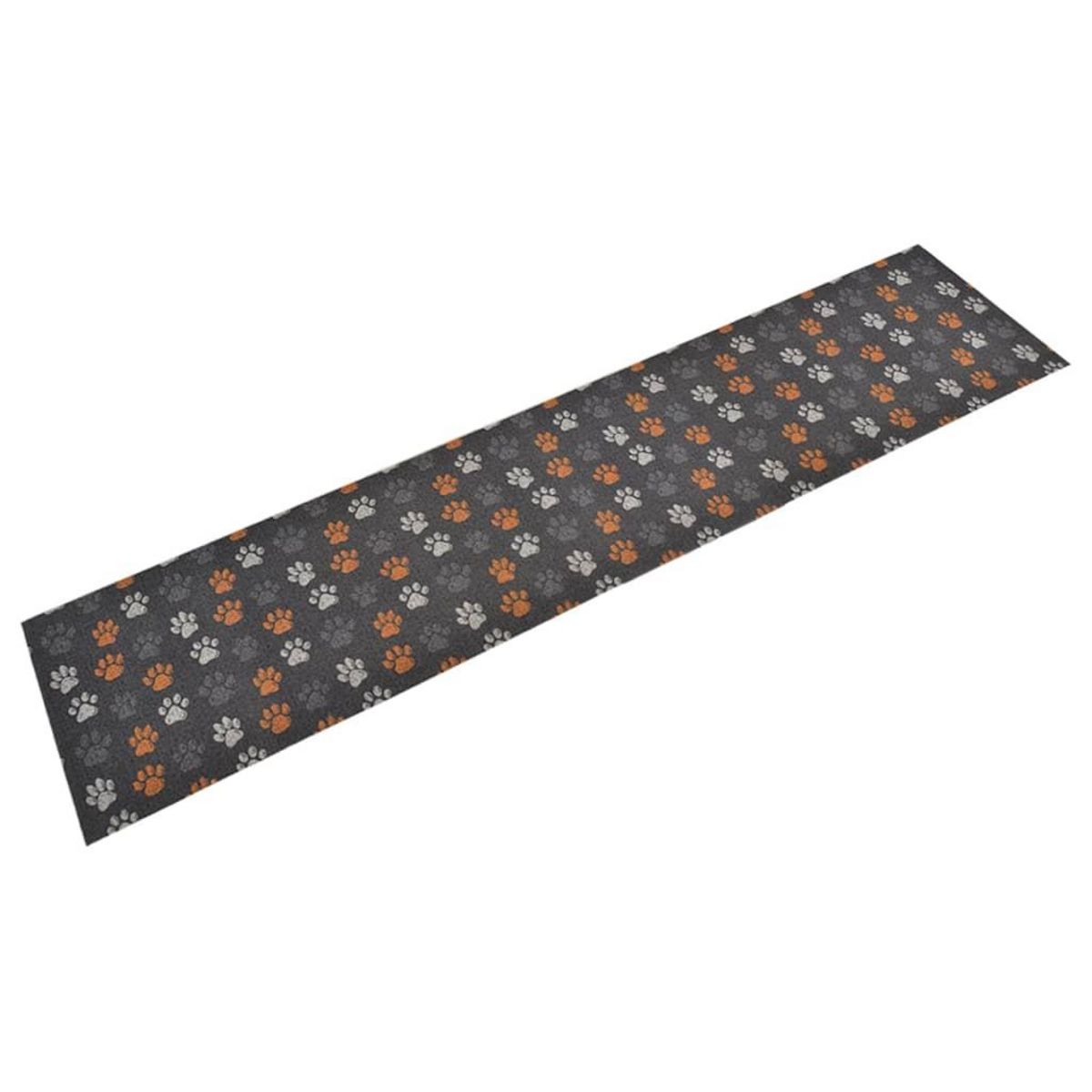 VIDAXL Tapis de cuisine lavable impression de pattes 60x300 cm velours