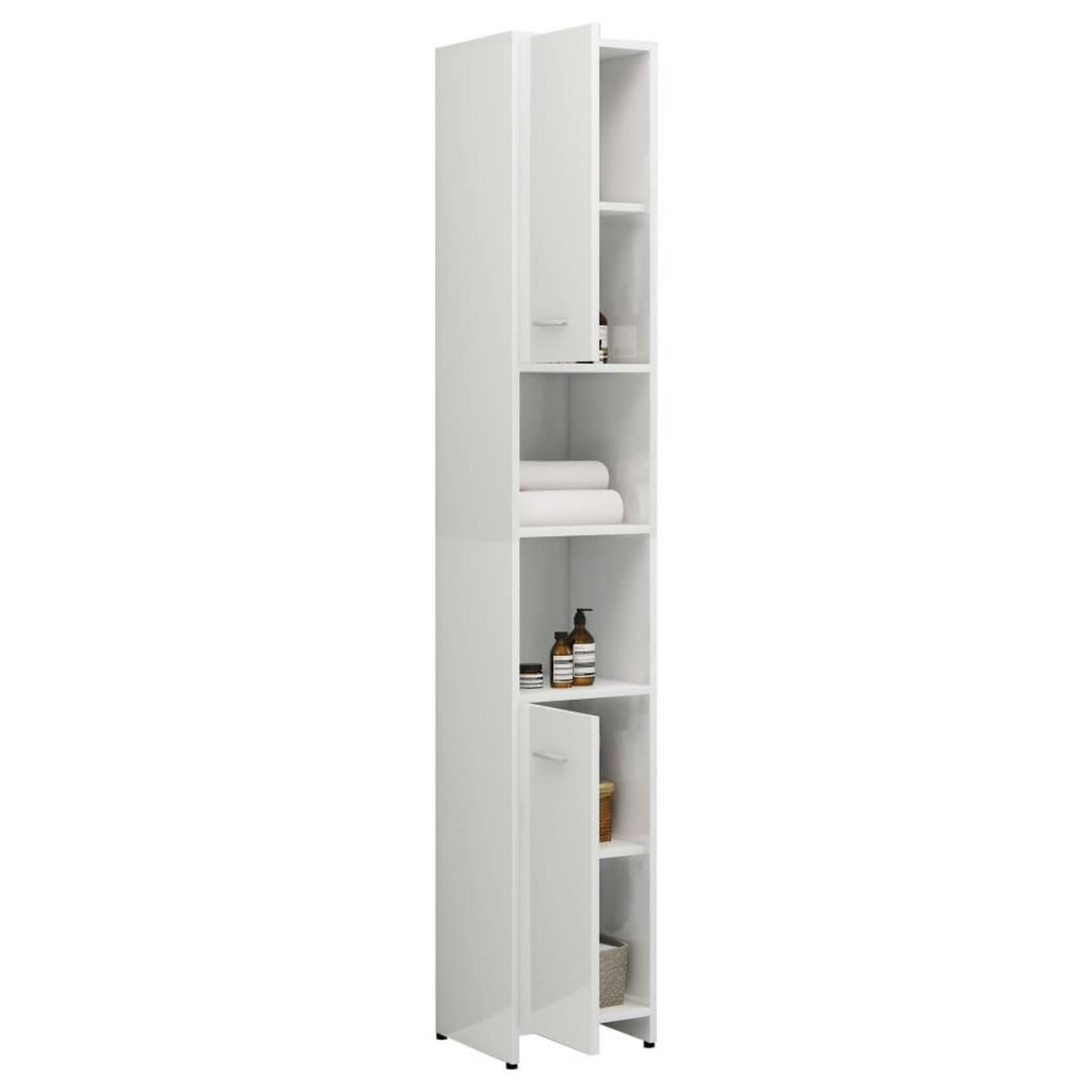 VIDAXL Armoire de salle de bain Blanc brillant Bois d'ingenierie