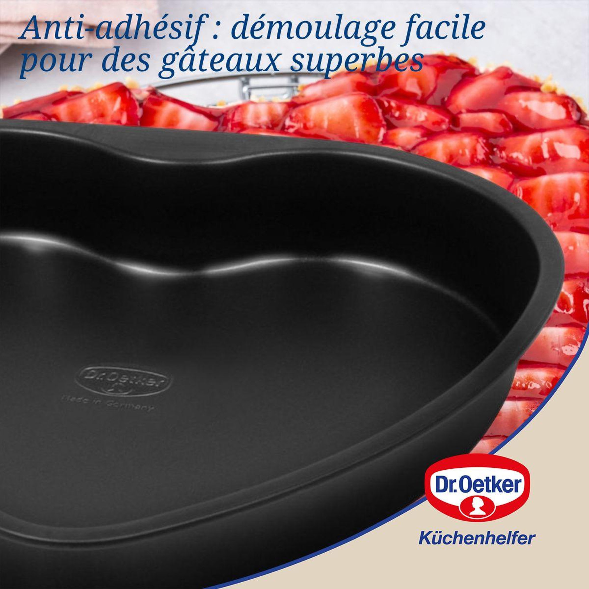 Voir la diapositive 4 : DR.OETKER Lot de 2 moules à gâteaux 24/24 cm en acier dr oetker tradition