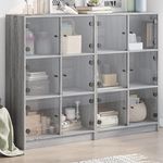 VIDAXL Bibliotheque avec portes sonoma gris 136x37x109 cm