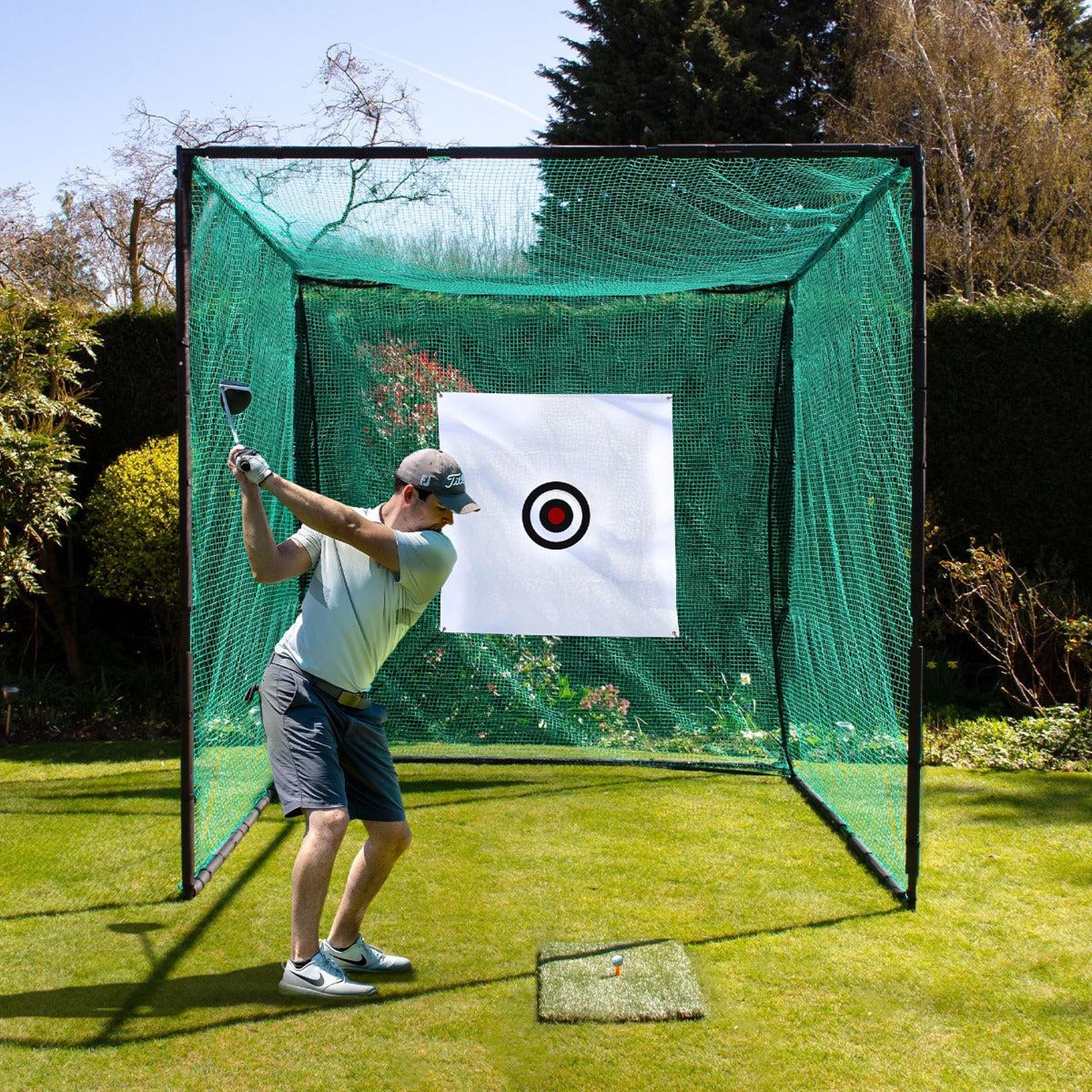 Voir la diapositive 2 : MONSTERSHOP Cage d'entraînement de golf avec cible multi-trous