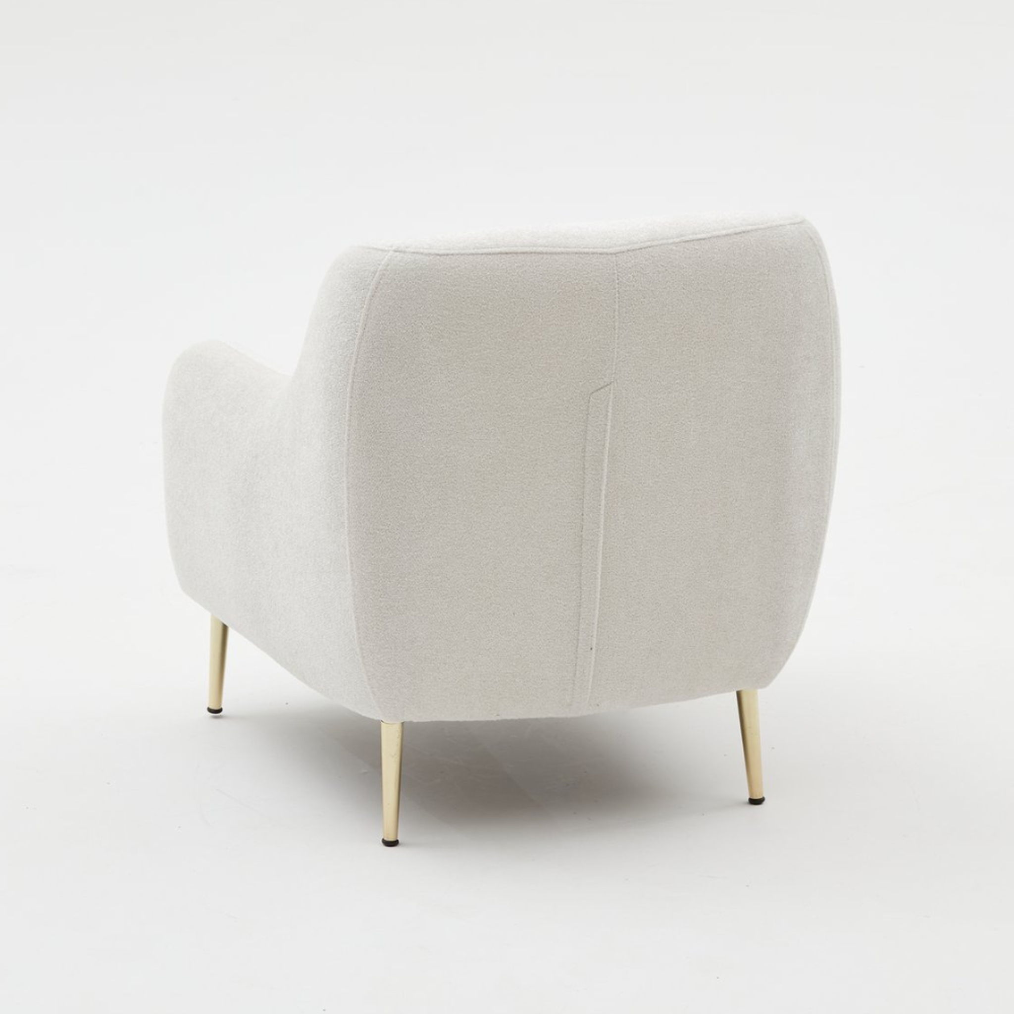 Voir la diapositive 4 : CONCEPT USINE Fauteuil blanc - pieds dorés NEGAN