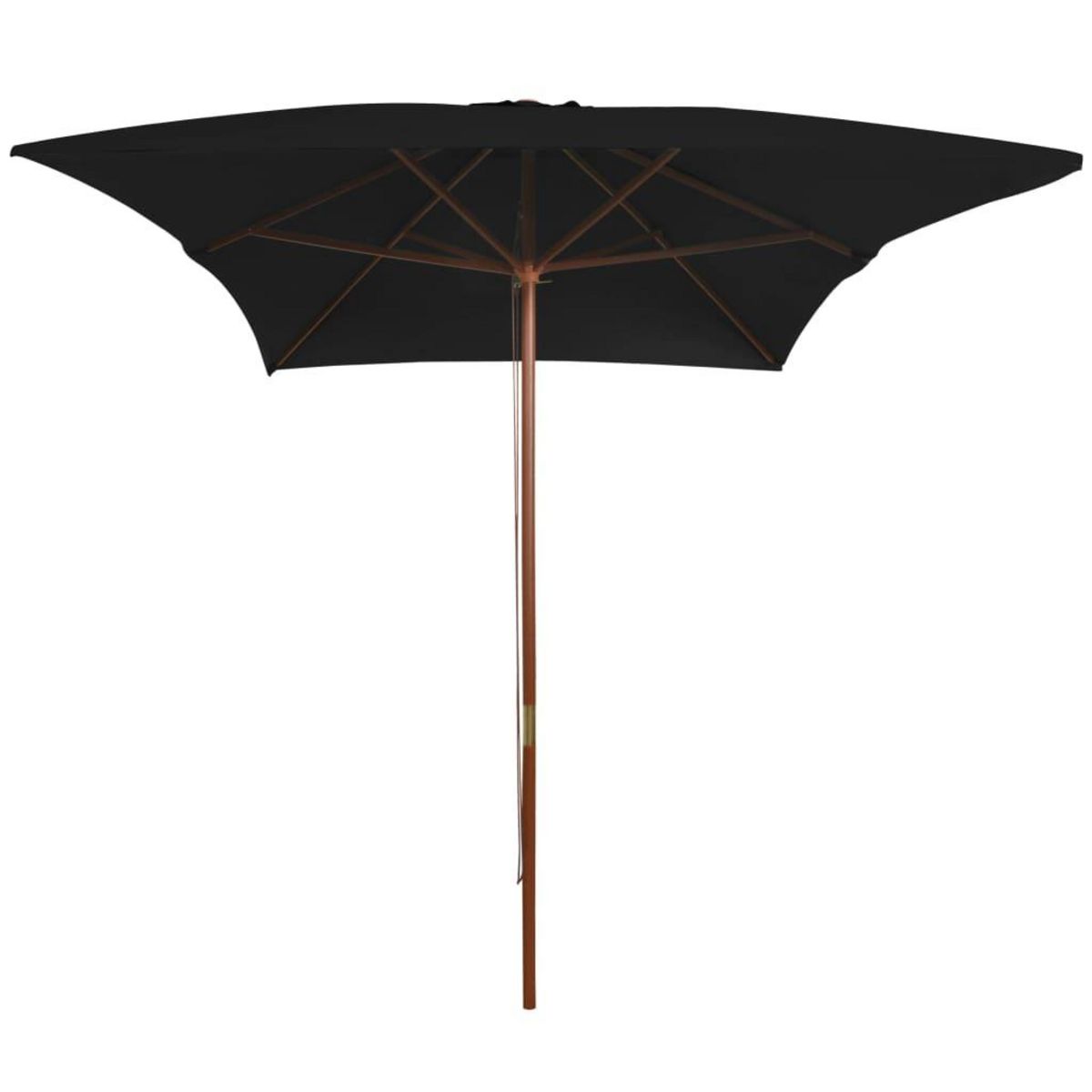 VIDAXL Parasol de jardin avec mat en bois noir 200x300 cm