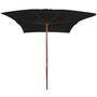 Voir la diapositive 2 : VIDAXL Parasol de jardin avec mat en bois noir 200x300 cm