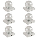 VIDAXL Bouchons de poteau 6 pcs Globe final Metal galvanise 91x91 mm