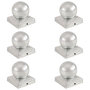 Voir la diapositive 1 : VIDAXL Bouchons de poteau 6 pcs Globe final Metal galvanise 91x91 mm