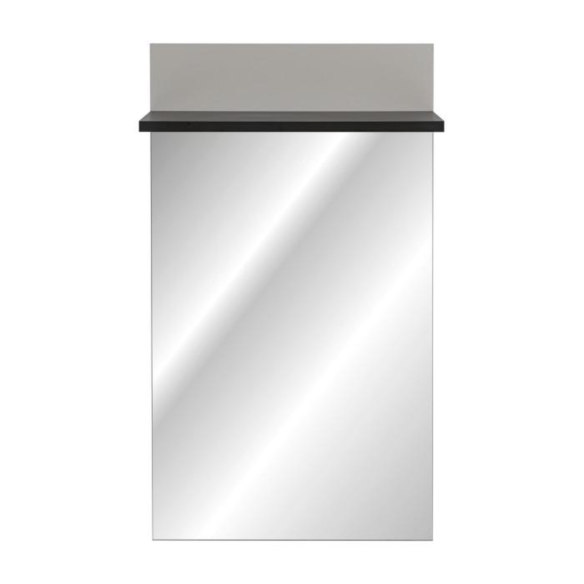 Voir la diapositive 2 : Paris Prix Miroir Mural Avec Étagère  Hugo  107cm Gris & Noir