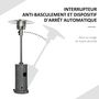 Voir la diapositive 4 : OUTSUNNY Parasol chauffant commercial 12,5 kW - chauffage extérieur gaz - chauffage de terrasse - double sécurité - puissance réglable - roulettes - acier inox. gris