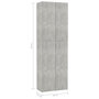 Voir la diapositive 6 : VIDAXL Armoire de bureau Gris beton 60x32x190 cm Bois d'ingenierie