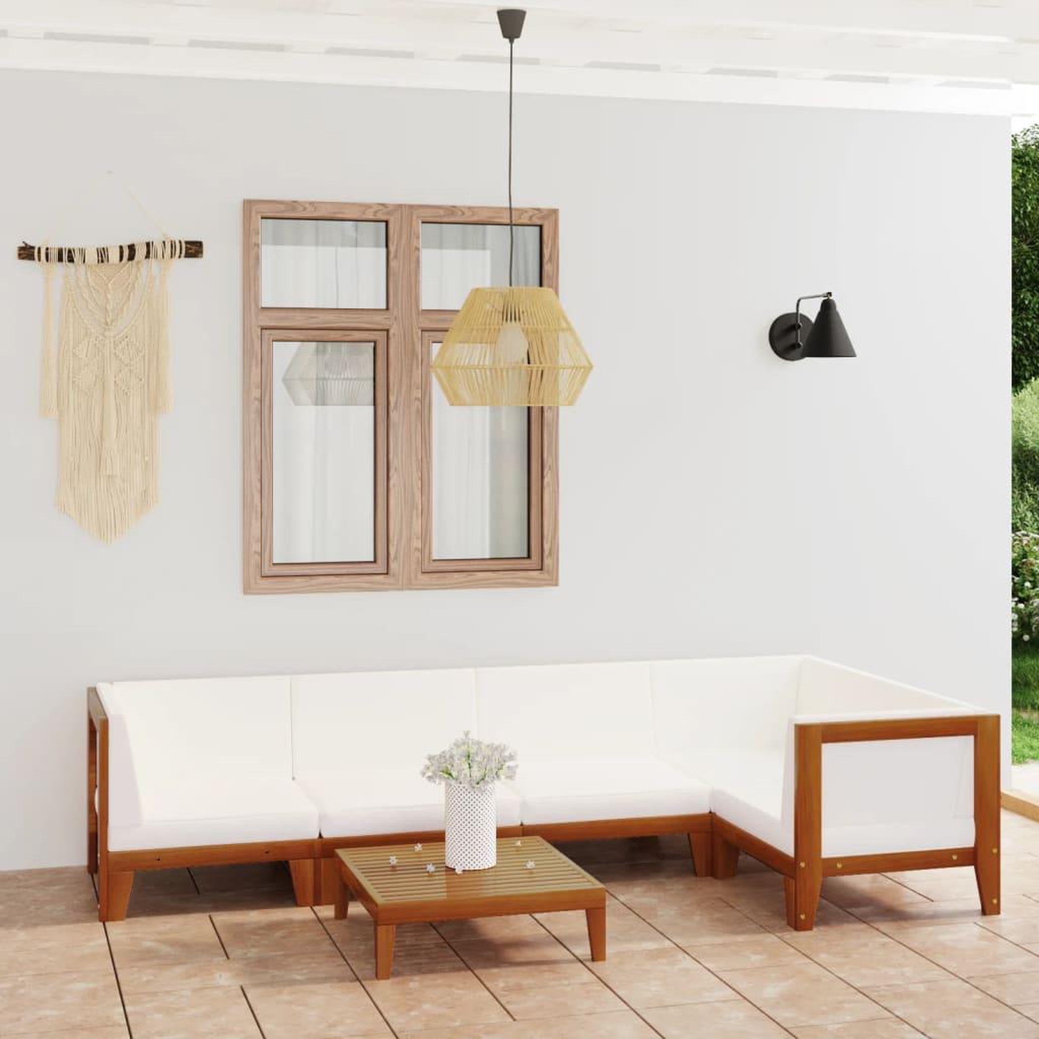 Voir la diapositive 1 : VIDAXL Salon de jardin 6 pcs avec coussins Bois d'acacia solide