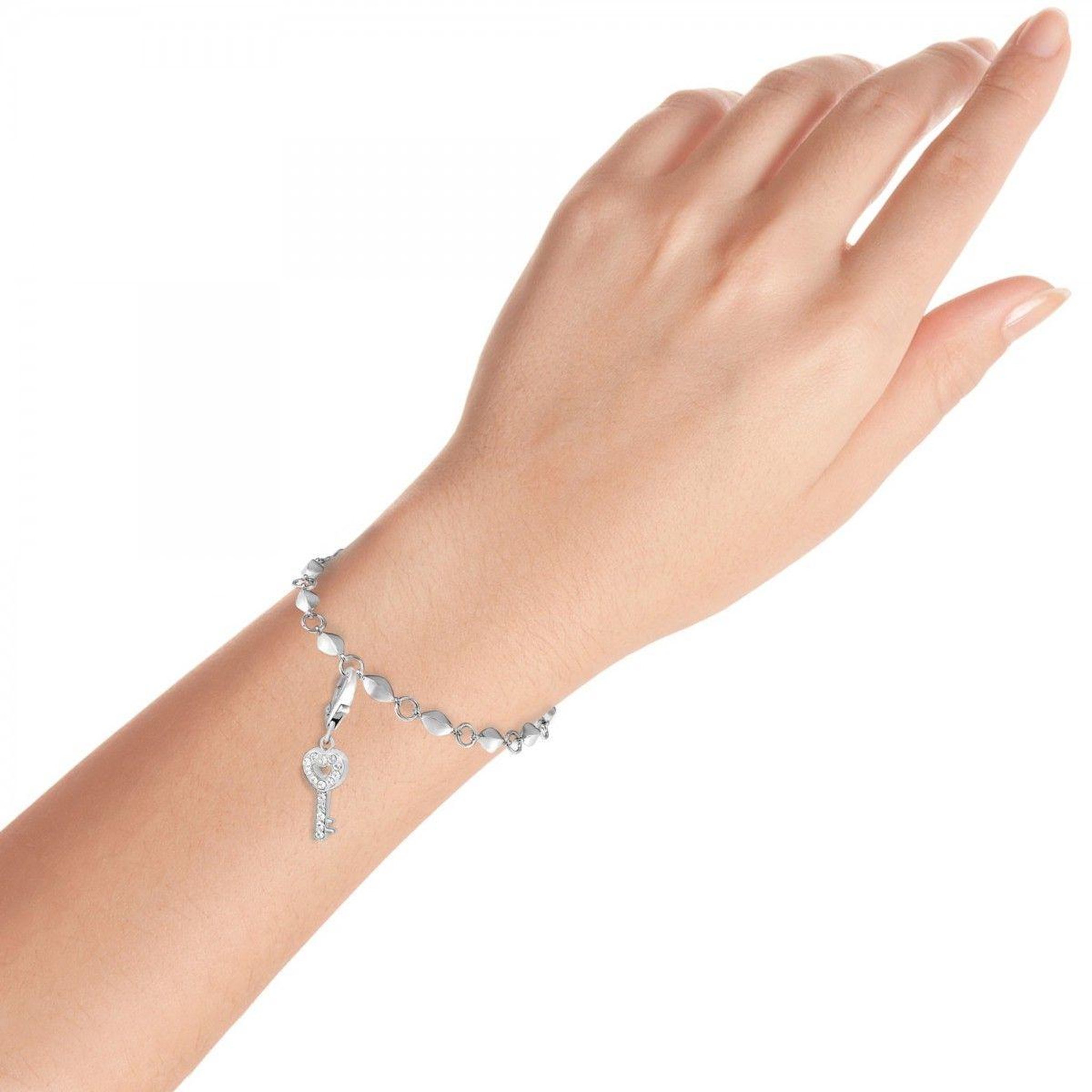 Voir la diapositive 2 : SC CRYSTAL Charm Clé coeur strass SC Crystal orné de Cristaux scintillants