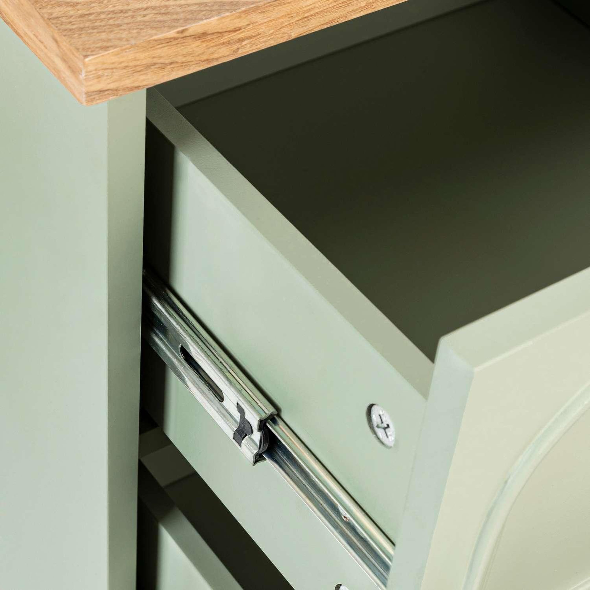 Voir la diapositive 5 : ATMOSPHERA Chiffonnier 5 tiroirs en bois mohea - vert céladon